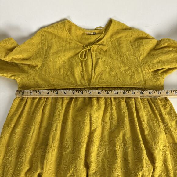 Matta Yamini Embroidered Dress - Yellow | Size Small - Picture 6 of 9